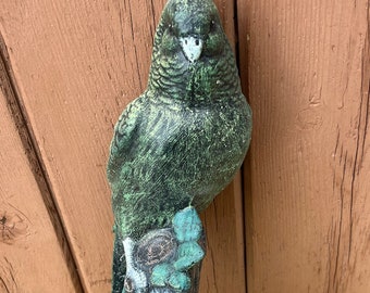 Bird Outdoor Decoration, Vintage Wood Figurine Hanger Yard Art, Fence Post art Garden Decor