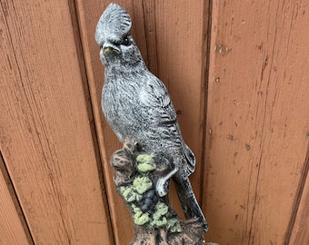 Bird Outdoor Decoration, Vintage Wood Figurine Hanger Yard Art, Fence Post art Garden Decor