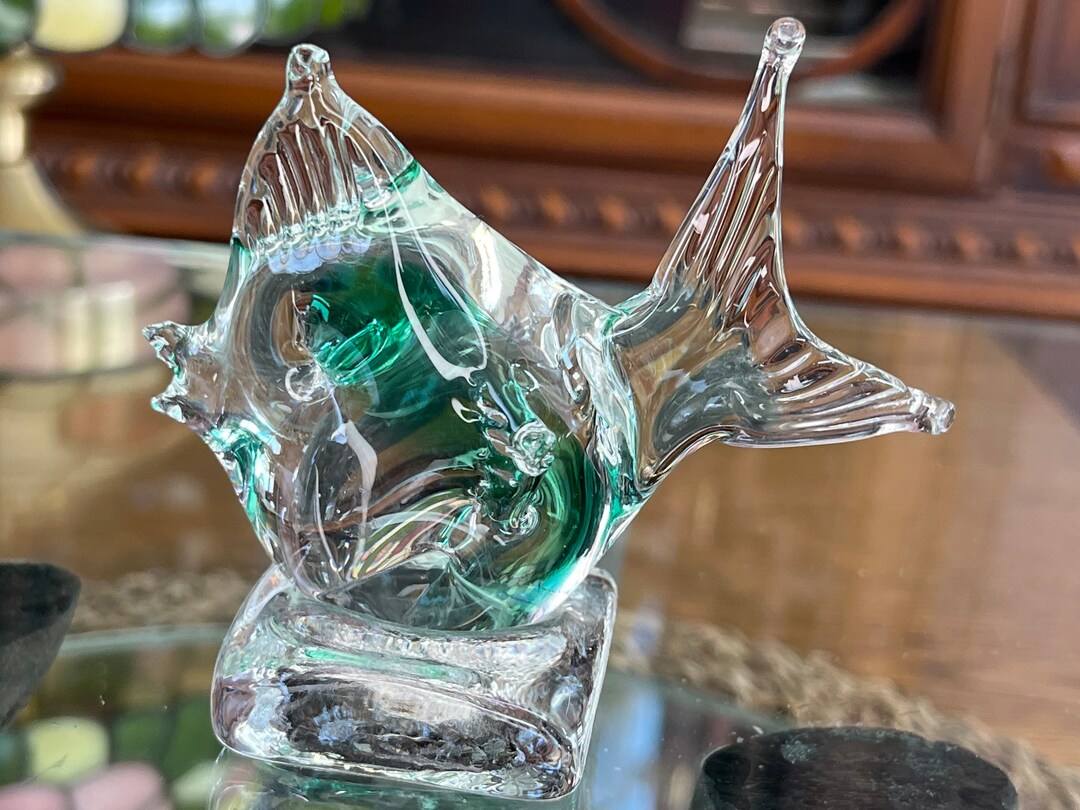 Glass Fish Hand Blown Glass Fish Paperweight Sculpture Art Glass Ocean