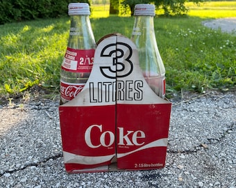 Botella de Coca Cola de vidrio de 1,5 l, artículo de colección vintage de Canadá, refresco coleccionable, década de 1970