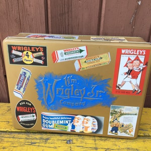 Wrigley’s Tin, Storage, Gum, Candy, Collectible, Advertisement, Collector’s Tin, vintage