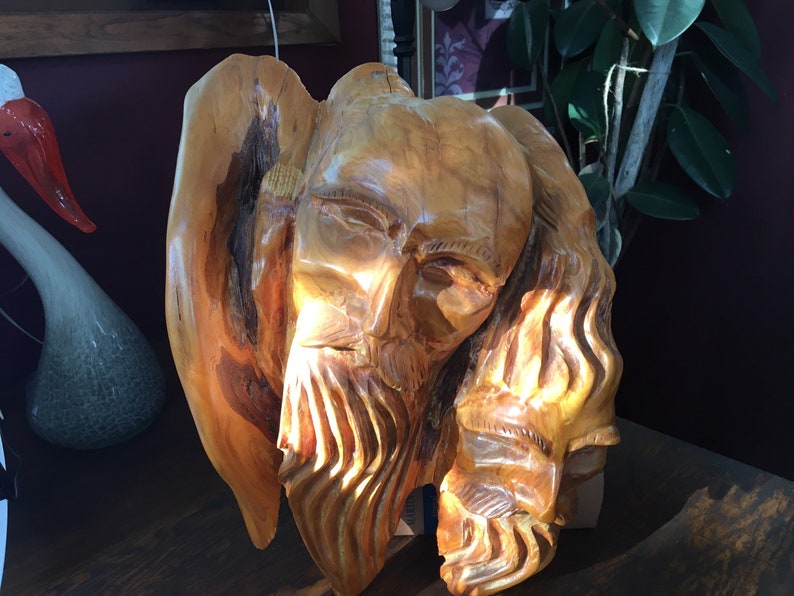 Carved Wood Faces Men Vintage Wall Hanging Hand Carved Etsy