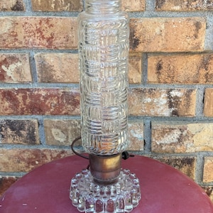 Vintage Torpedo Glass Table Lamp: Bedside Boudoir Lighting