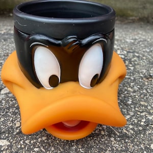 Taza Pato Lucas Taza para niños Taza para niños 3D Coleccionable Vintage Warner Bros 1992 Looney Tunes
