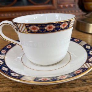 Tea Cup and Saucer  Teacup Kedleston ROYAL CROWN DERBY Vintage Tableware Bone China