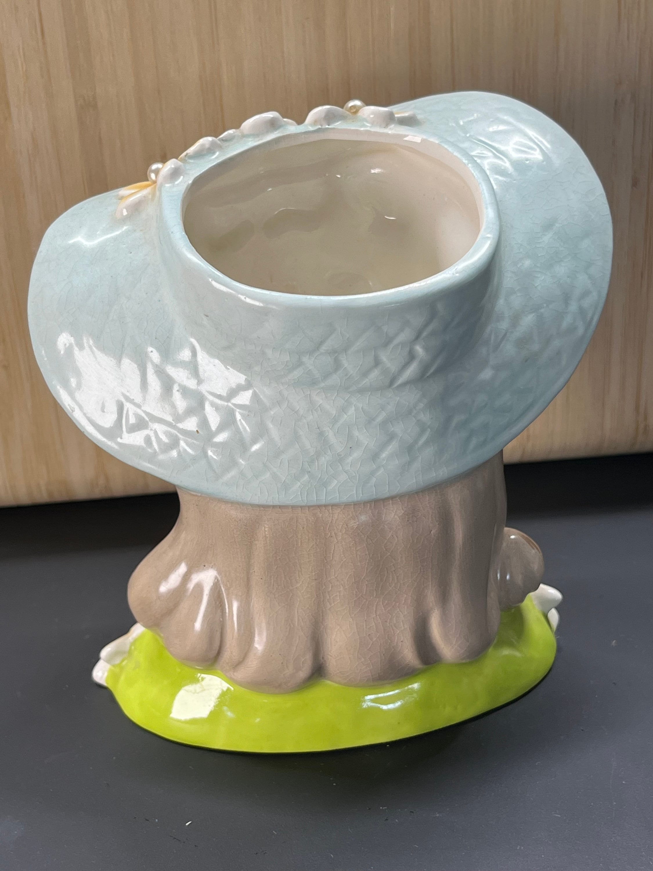 Head Vase MCM Vintage Lady Head Vase Planter Make up Brush