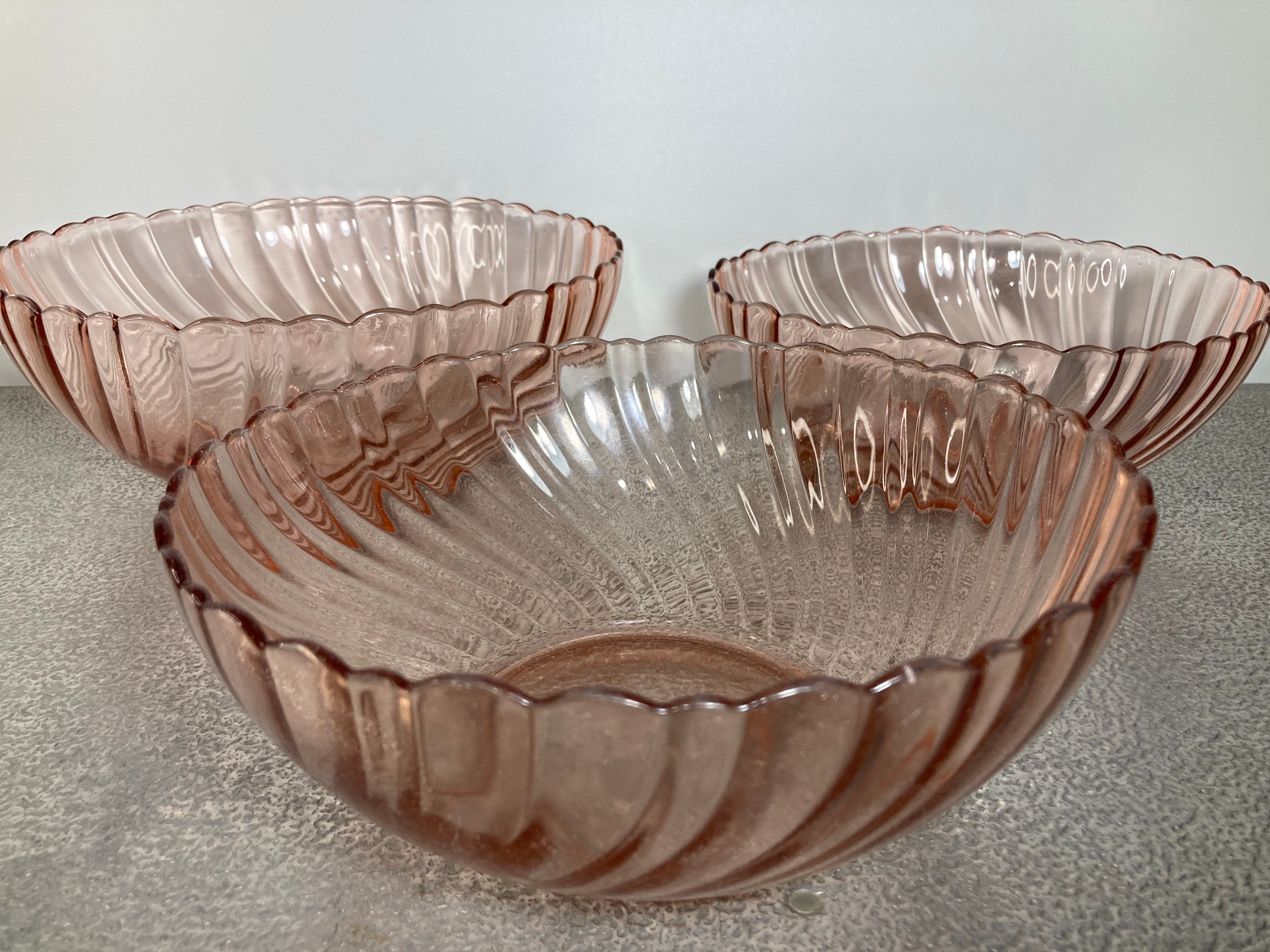 Bowls Arcoroc France Rosaline Pink Vintage Serving Bowl Etsy
