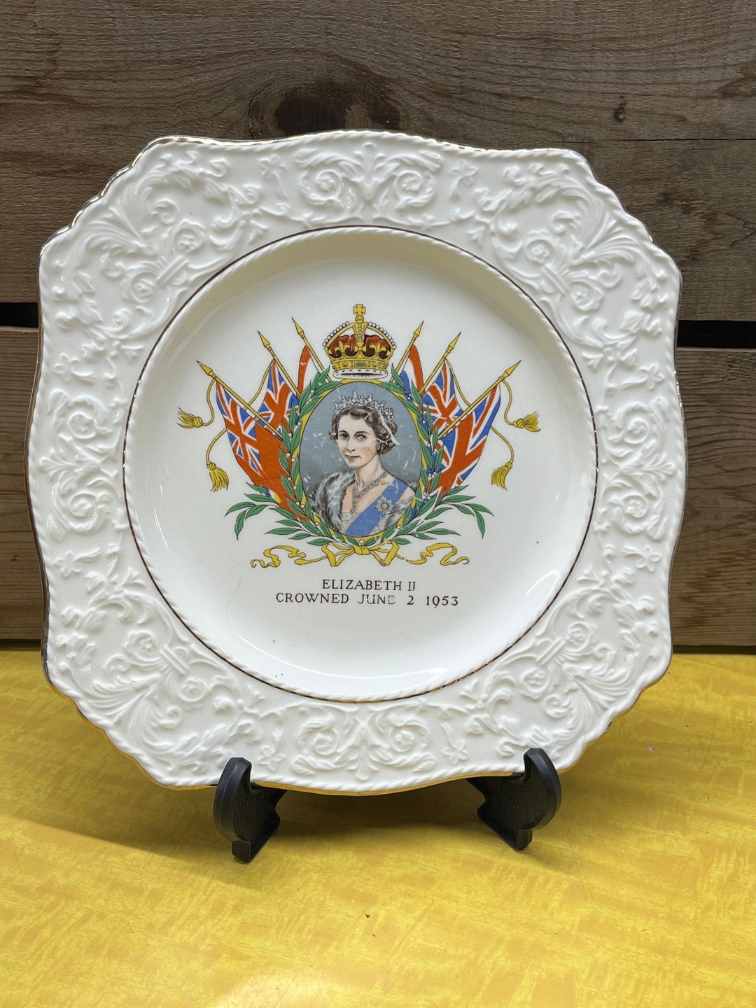 Elizabeth R Plate Plate Queen, Elizabeth II, Coronation, Royal, Collectible, HM ...