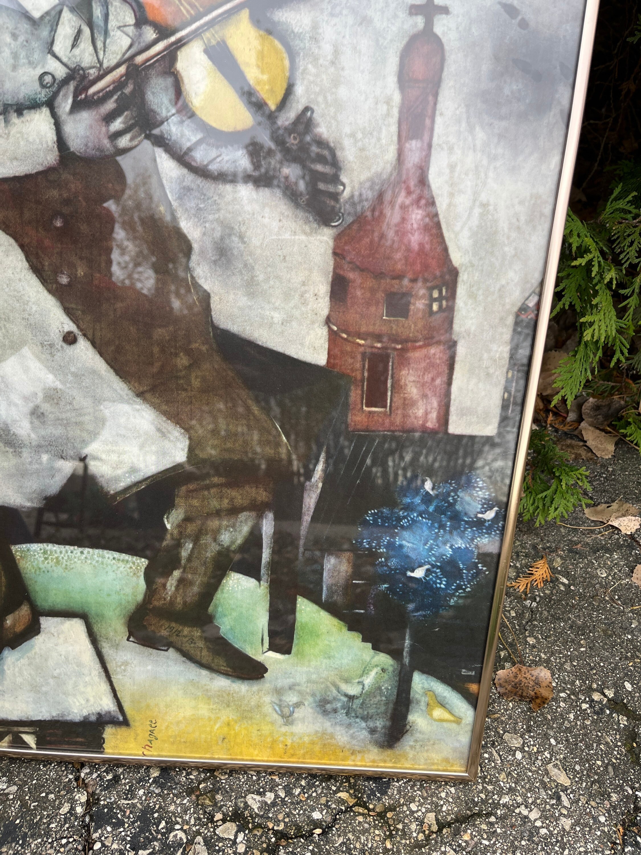 バイオリン弾き マルク・シャガール リトグラフ 額入り ヴィンテージ