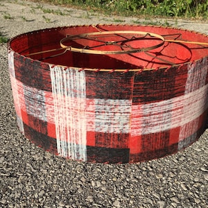 Fiberglas, Lampenschirm, Lampenschirm, Art Deco, MCM, Mid Century, Retro, Vintage, Whipstitch, Drum Shade, authentisch