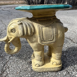 Elephant Table Dynastone Side Table, Accent Table Vintage handpainted Furniture, Patio, Sunroom, Plant table, Vintage Hand made