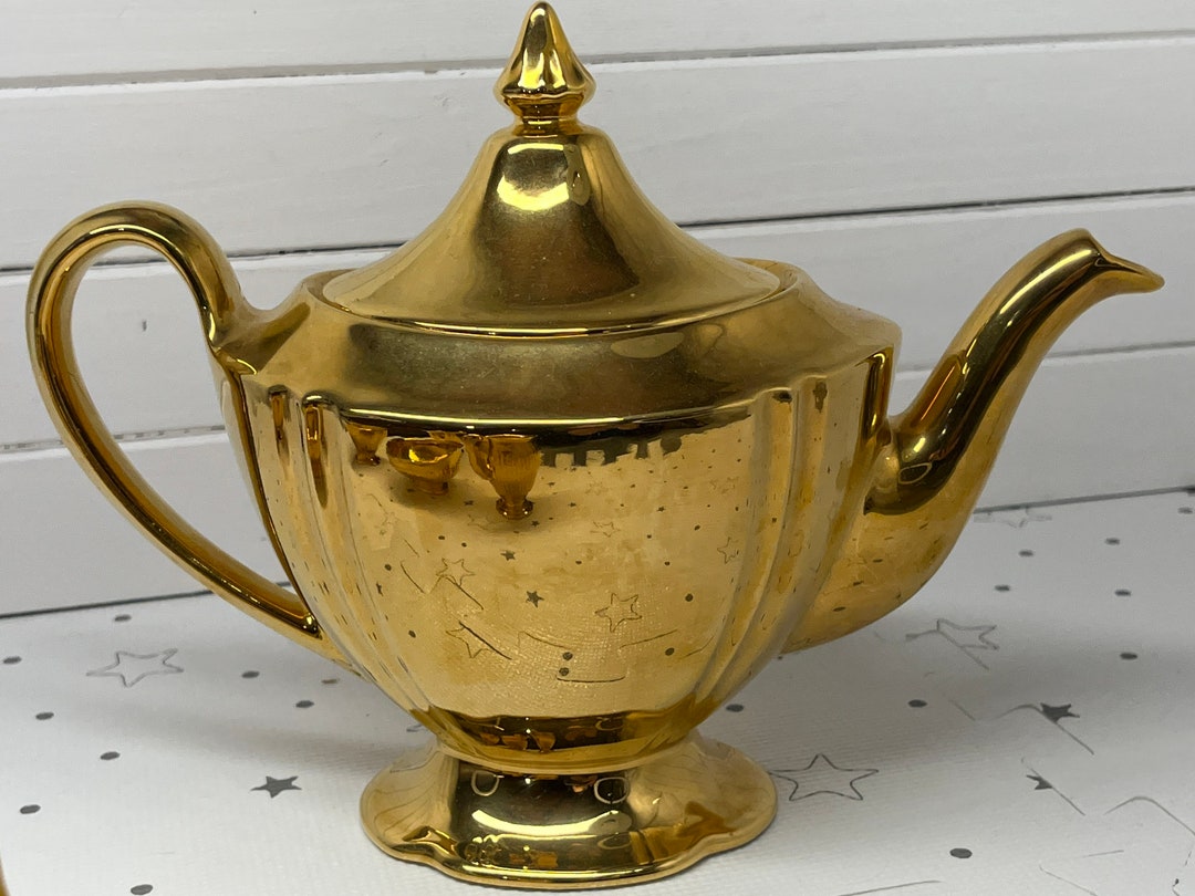 Royal Winton Grimwades Golden Age Tea Pot Gold Lustre Vintage 40s England Antique Vintage Etsy