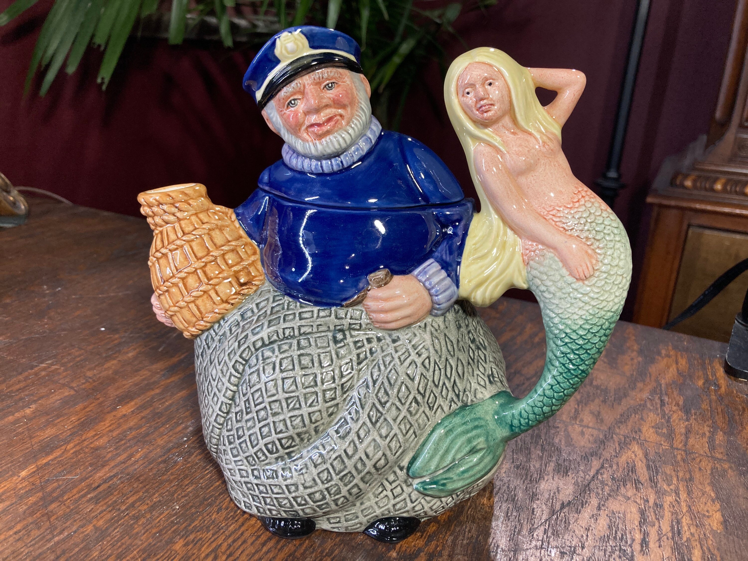 Vintage Royal Doulton Old Salt Teapot: Hand-decorated Nautical 