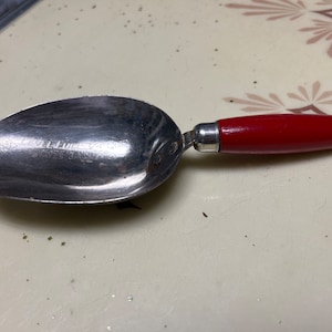 Measuring Spoon 1/4 Cup Level A&J Stainless Steel Wood Handle Vintage