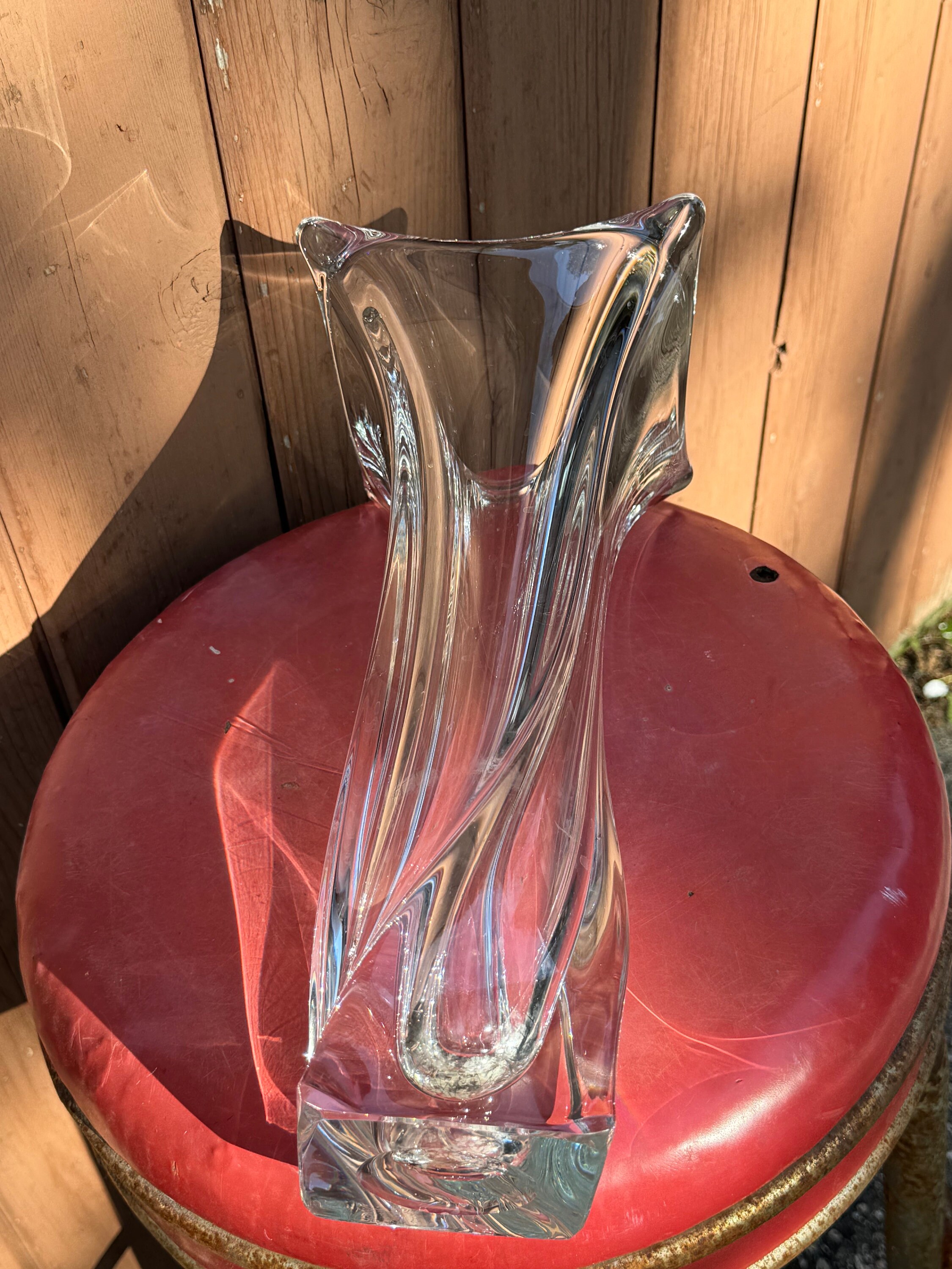 Vase, Royales De Champagne Cristal France Vintage Tall French