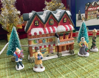 House, Hand Painted, Illuminated, Dickensville, Vintage, porcelain, Victorian, Xmas, Christmas, Christmas Street Costume Shop