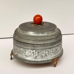 1930年代のヴィンテージアルミ製オルゴール付きジュエリーボックス