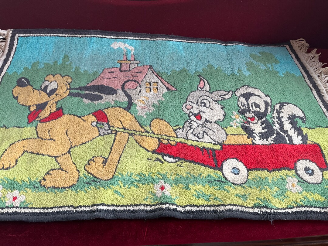 Thumper Rug Rug Fringed Throw Rug Disney Belgium Pile Vintage Children Kids Rug ...
