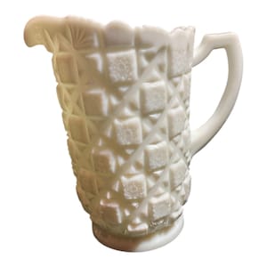 Pitcher, Old Quilt, 40 oz, Milk Glass, Westmoreland, Jug, Glassware, Country Kitchen
