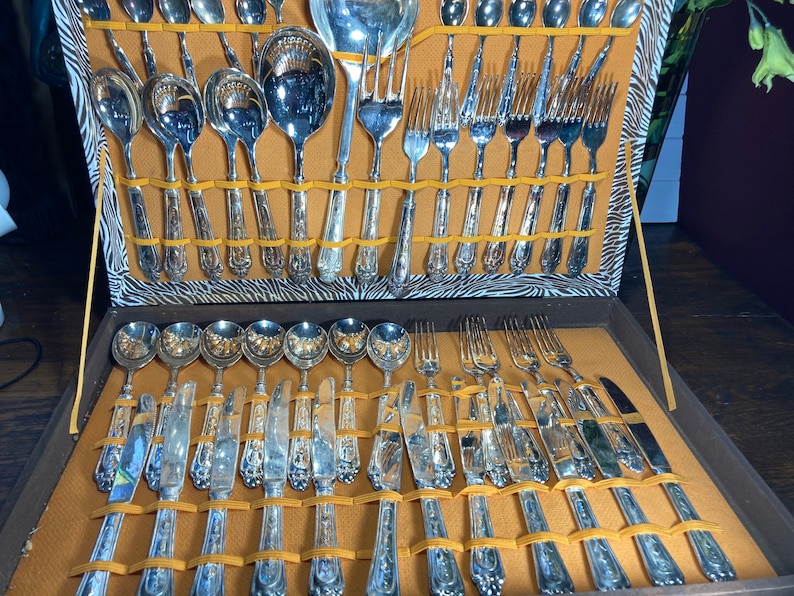 Cutlery Set Flatware Italian Silverplate LBL Silverware Etsy