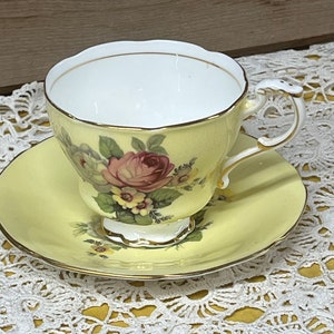 Vintage Paragon Teacup & Saucer: Queen Mary Pink Rose, Royal Double Warrant