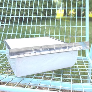 Meat Tender, White Rectangle Enamel Farm Kitchen, Farmhouse Decor, Enamelware, Primitive, Antique, Pan Chiller Fridge Drawer