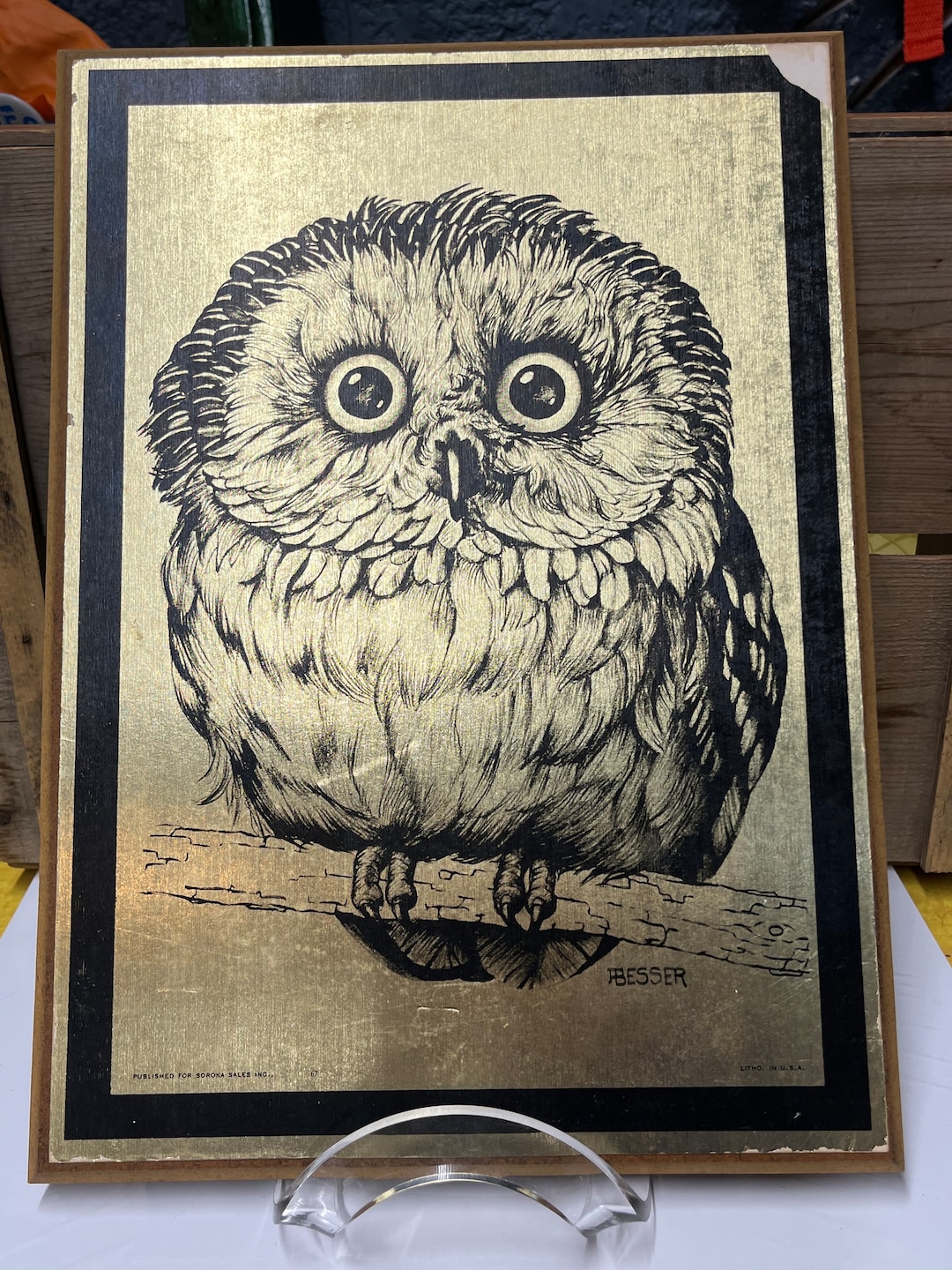 バリ ワヤンシーラ氏版画 AP サイン入りOwl House バリ ワヤンシーラ氏