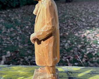 Vintage Jean Marc Morin Carved Wood Folk Art Figure: Quebec