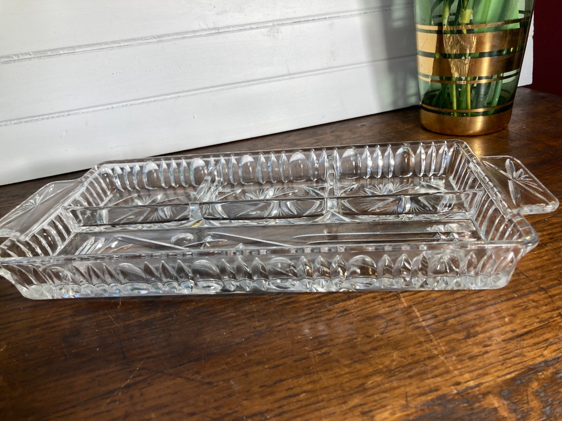 Tray Platter Bohemia Crystal Pinwheel Rectangular 133/4 Etsy