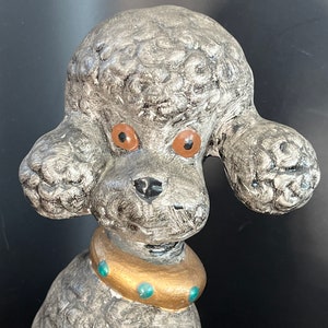 Vintage Ceramic Poodle Figurine: Hand Painted Pottery Mold
