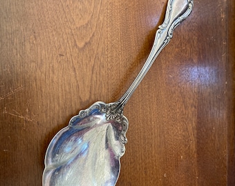 Cuchara plateada de 1835 R Wallace A1 con detalles florales, vintage, antigua
