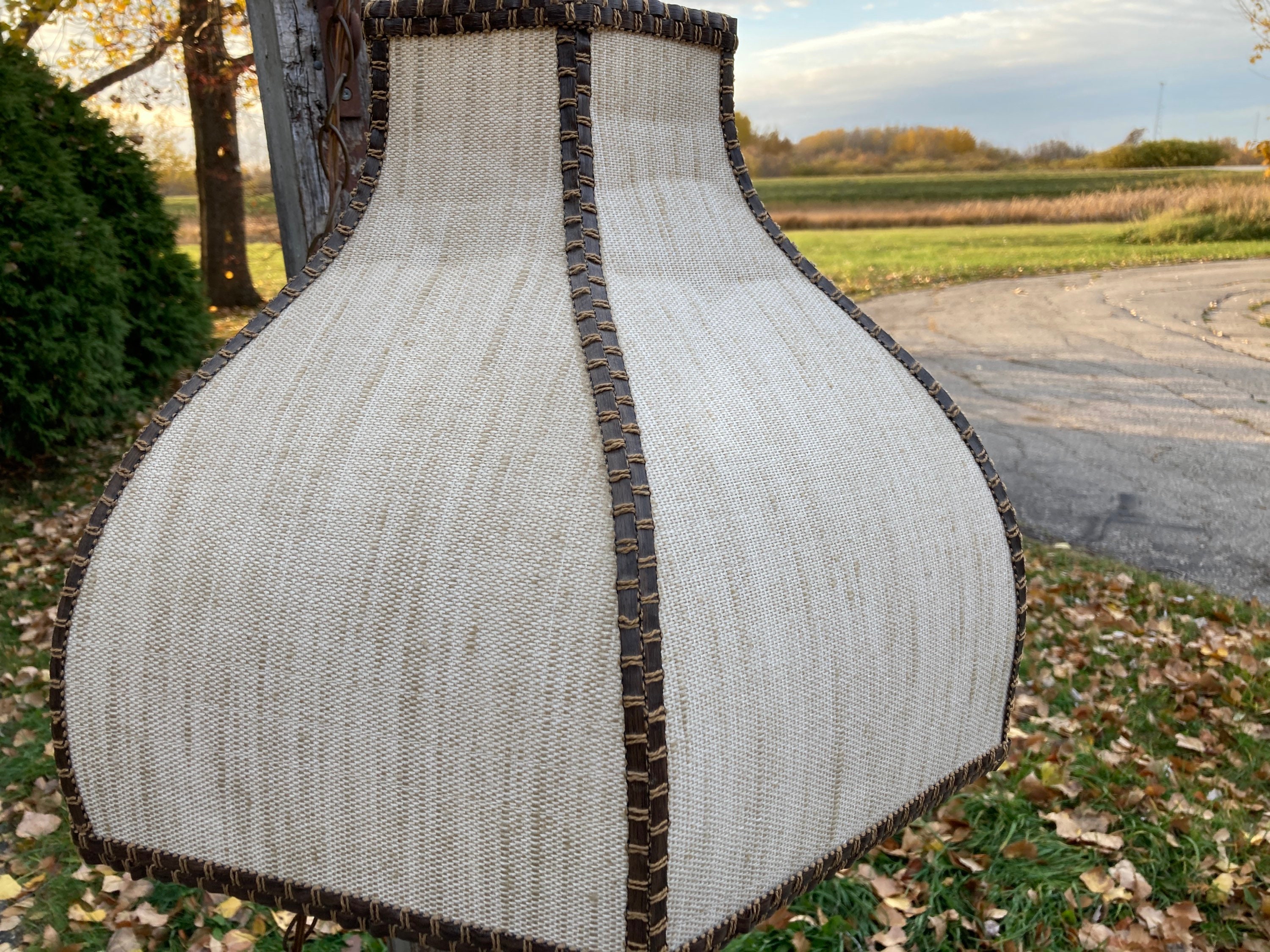 Swag Lamp MCM Vintage Wicker Rattan Brown Swag Lamp Etsy