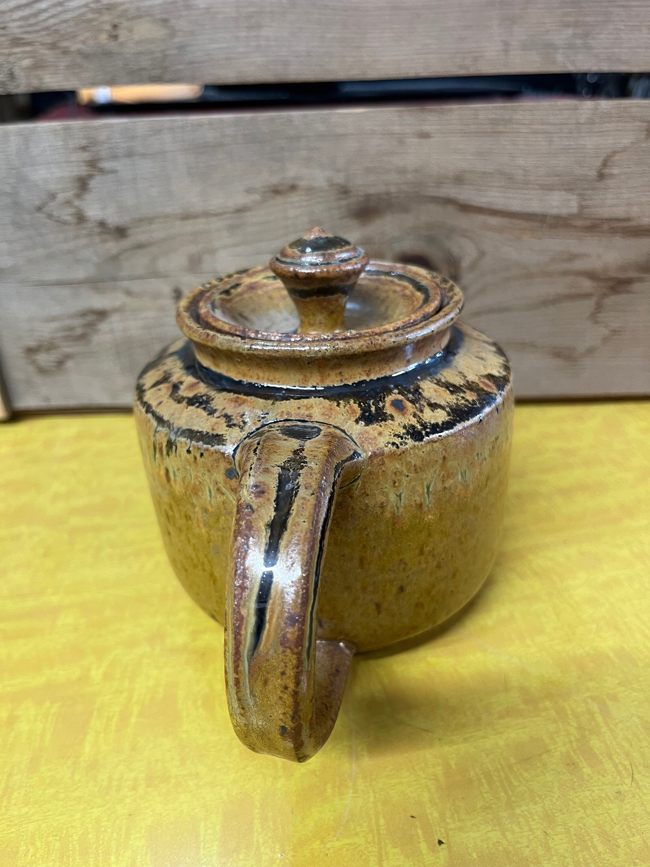 中国　陶板　美人　落款あり　額装　送料込み0310 Artist INGA Studio Pottery Vintage Teapot Tea Pot Art Canada