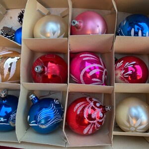 Poland Christmas ornaments Merry Xmas Tree Ornaments Glass Hand Decorated Hand Blown Vintage