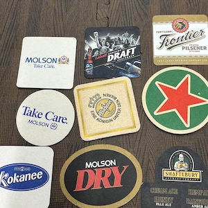 Vintage Bier Untersetzer: Bar Werbekarton 24 er Set