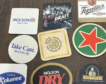 Vintage Beer Coasters: Bar Advertisement Cardboard Set of 24