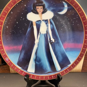 Vintage 1965 Barbie Decorative Plate: Midnight Blue, Danbury Mint 1990