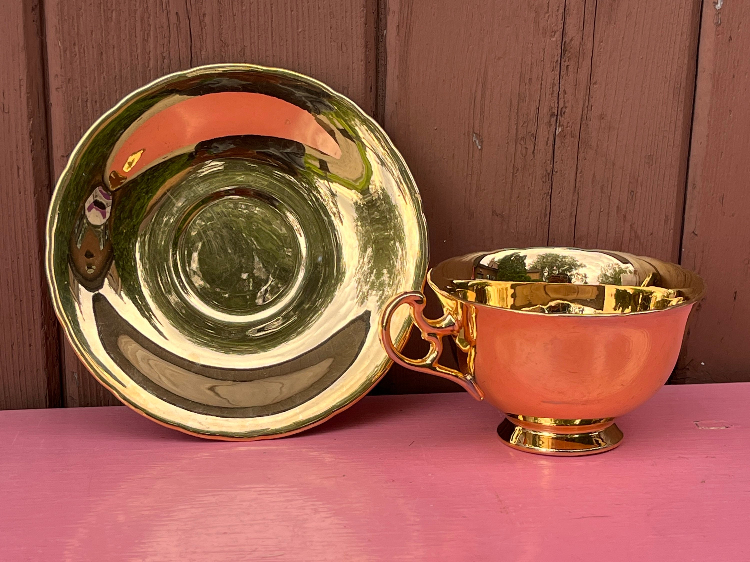 Royal Winton Grimwades Golden Age Tea Cup Saucer Set Gold Lustre