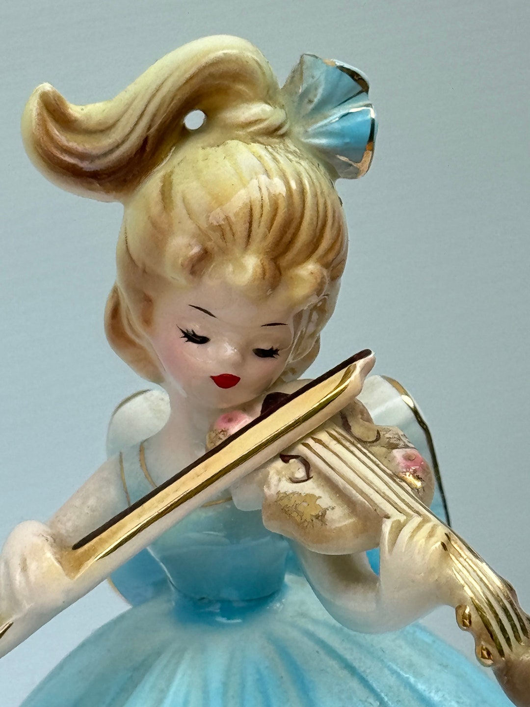 Vintage Josef Originals Music Box: Girl Bess With Violin, Made in