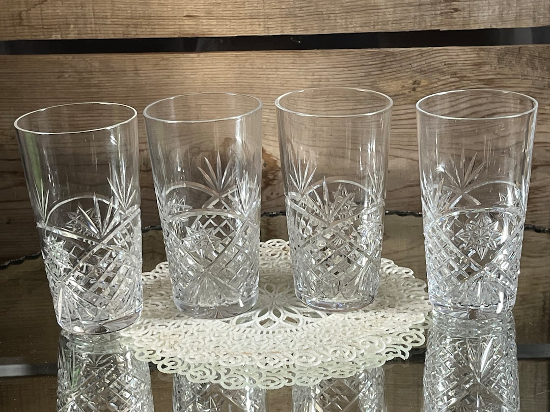 Schnapps Cut Crystal Glasses Juice Glass Whirling Star Etsy