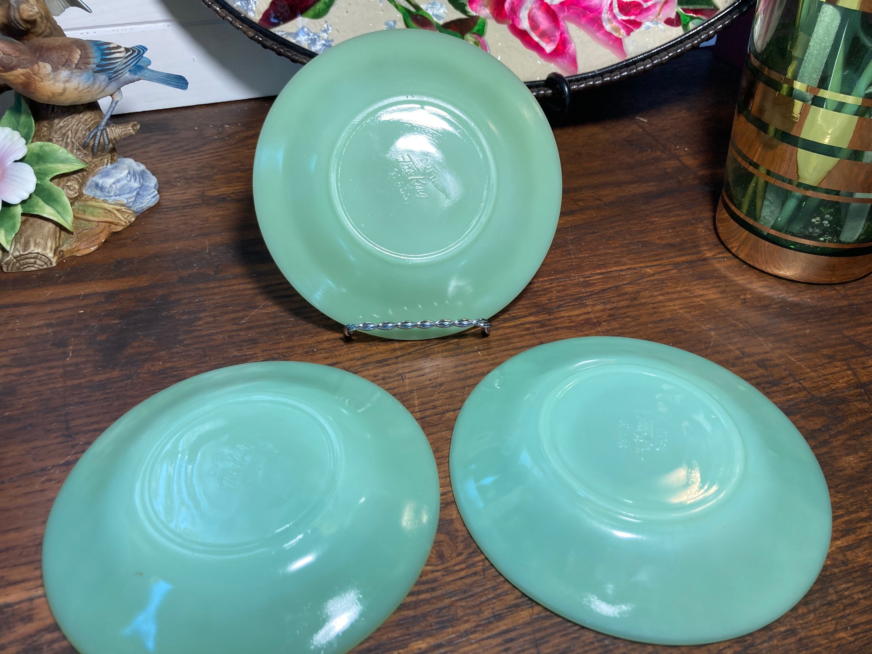 Saucer, Fire King, Jadeite, “jane Ray” , Fireking, Oven Glass