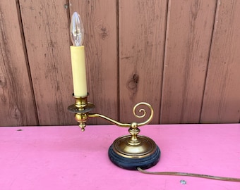 Brass Candlestick, Lamp, Gold, Table Lamp, Accent, Candlestick Lamp, Vintage