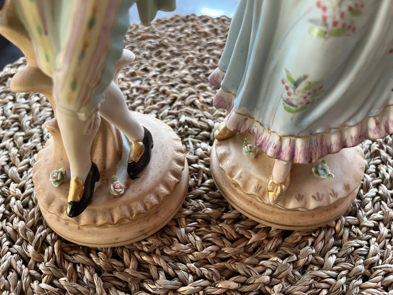 Porcelain Bisque Victorian Couple Figurines Courting Couple Etsy