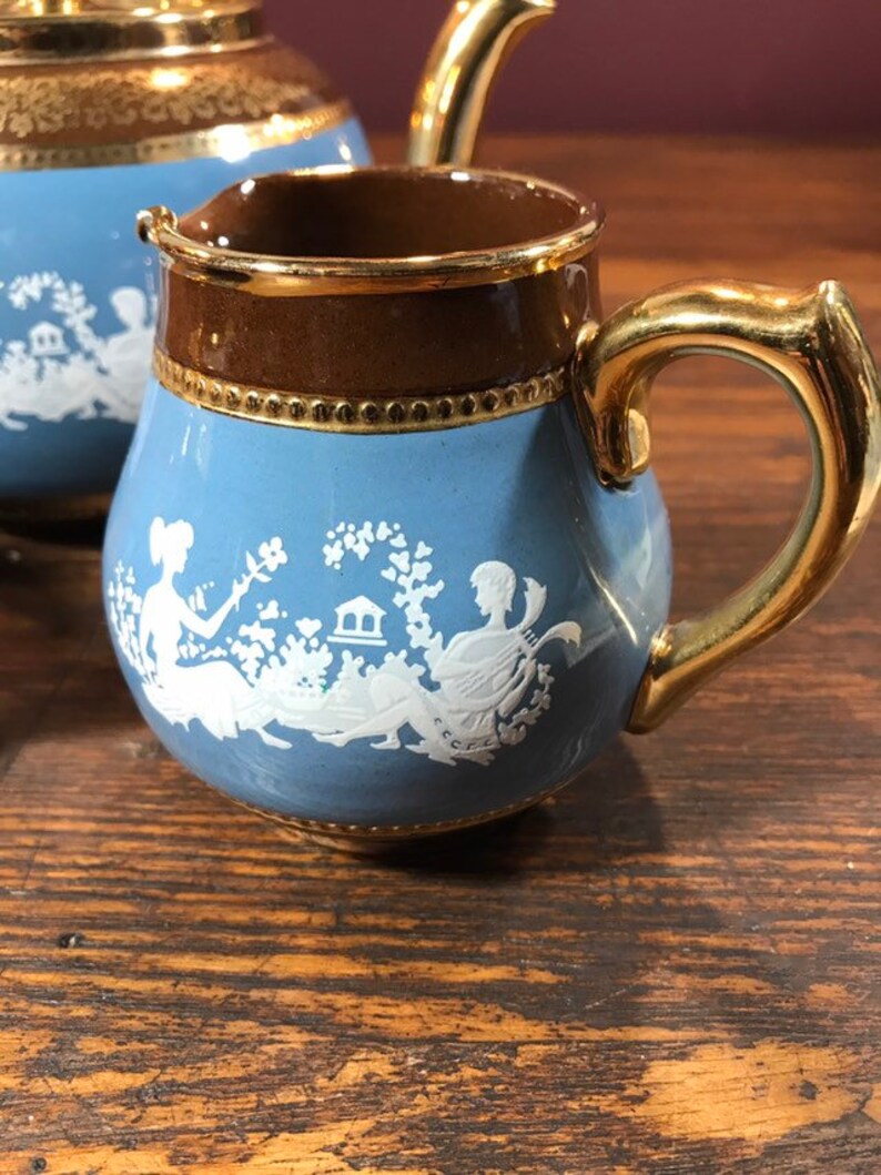 SUDLOWS TEAPOT Milk Jug & Sugar Bowl Gilded JASPER Etsy