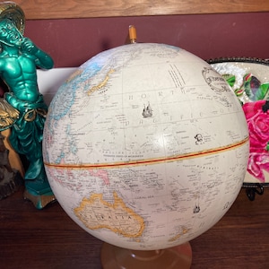 Globe Globemaster Commander Vintage Replogle 12 Inch Globe LeRoy M. Tolman Raised Metal base