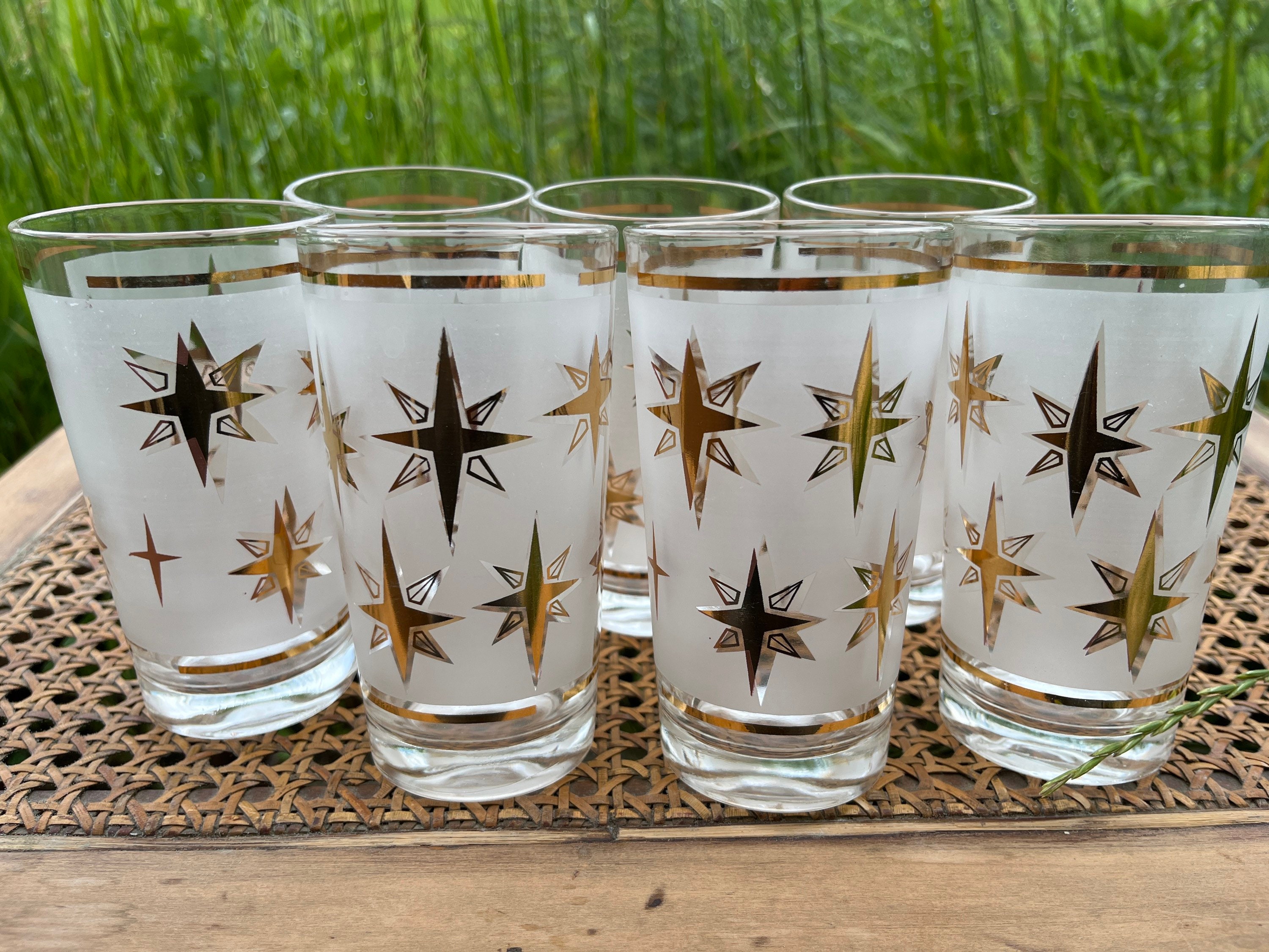 Vintage Libbey Glassware Marine Life Cocktail Glasses in the Atomic Style  at 1stDibs