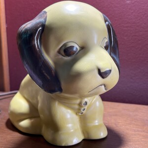 Vintage Art Deco Dog Figurine: Hand Painted England Puppy, 1930s