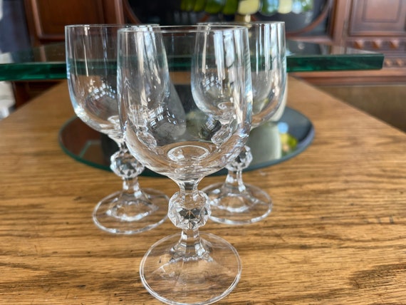 Glasses Wine Barware Crystal Glass, Claudia Ball in Stem Poland