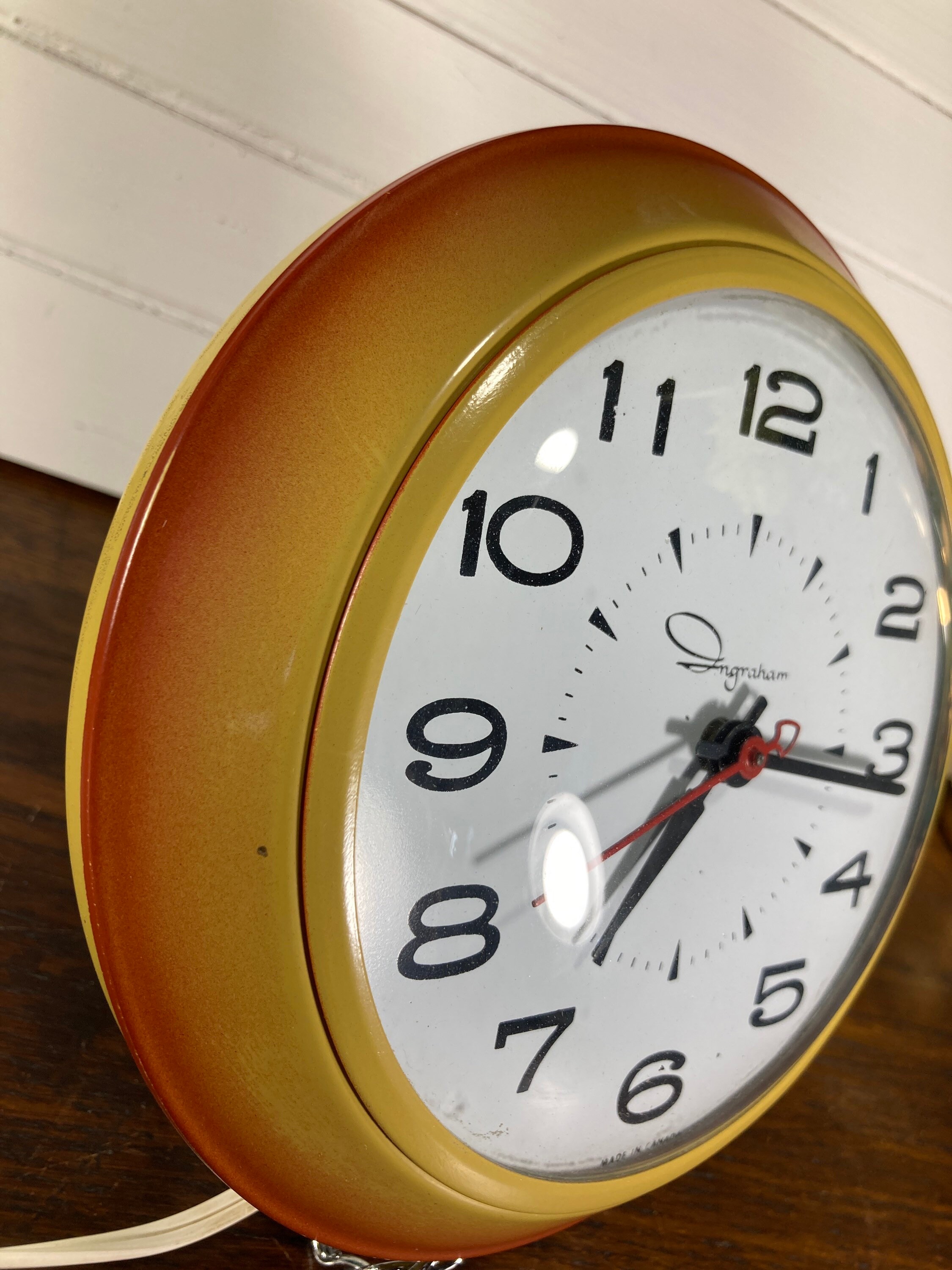 Wall Clock Plug In Ingraham Canada Vintage Retro Etsy
