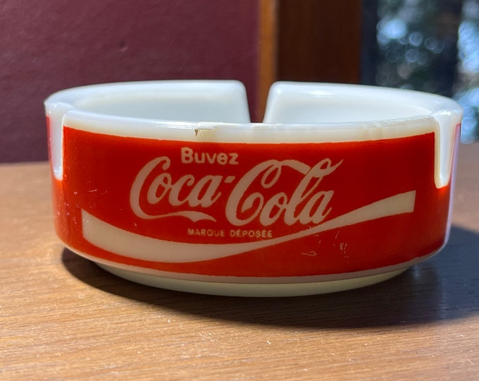 Coca Cola Ashtray Vintage Milkglass Advertising Ashtray Etsy